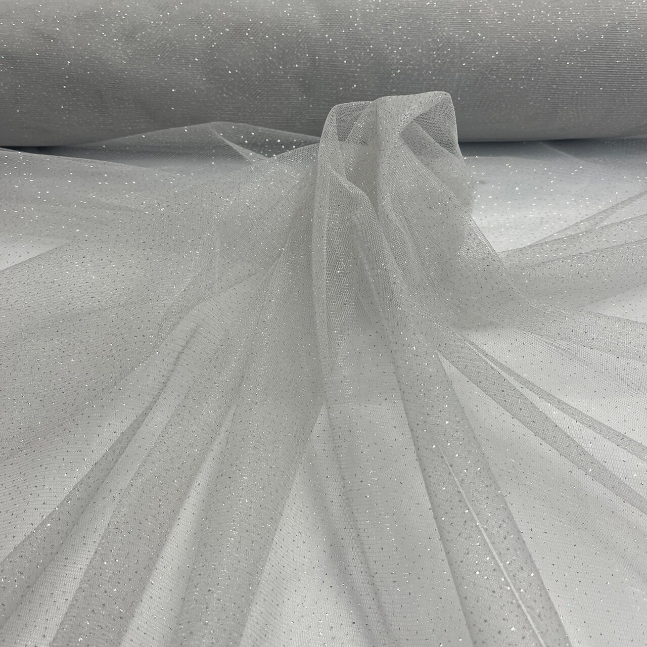 1 Yard Glitter Mesh Fabric 60" Width, 100% Polyester Sheer Sparkle for Dresses & Decor